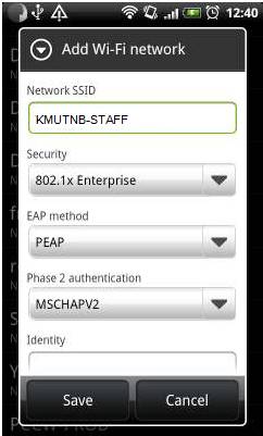 คู่มือการติดตั้ง Wi-Fi สำหรับ KMUTNB-STAFF :: Android